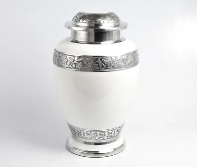 Two Person Cremation Ashes Urn XXL Companion Urn For 2 Bodies White Personalised - Image 1 of 4