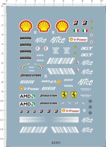 1/24 Scale F1 F-1 Formula One SF S.F. Sports Car Markings Model Water Decal - Picture 1 of 1