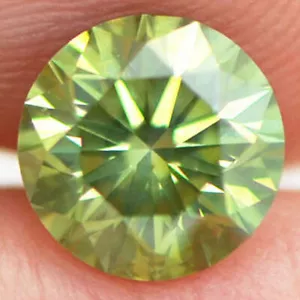 Round Shaped Diamond Fancy Green Color Loose VS2 Natural Enhanced 1.51 Carat - Picture 1 of 10