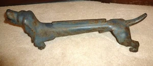 Antique Dachshund Dog Boot Scraper Cast Iron Doorstop 22" 30 Lbs - Picture 1 of 12
