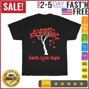 Butterfly Tree Faith Love Hope Vintage T Shirt Men Fashion 2023 Women T Shirt - Picture 1 of 9