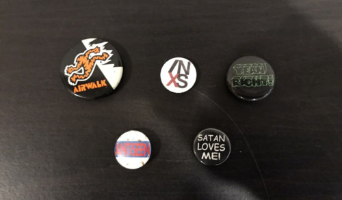 Vintage Rare Music Skateboarding Button Pin Lot of 5 - USED