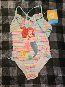 Disney Store Ariel 1 Piece Swim Suit Kids Size 5/6 Nwt Princess - Picture 1 of 6