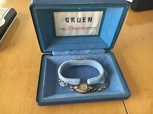 VINTAGE GRUEN VERITHIN WOMEN'S 12 KT GOLD PLATED WATCH - MECHANICAL SWISS - Picture 1 of 7