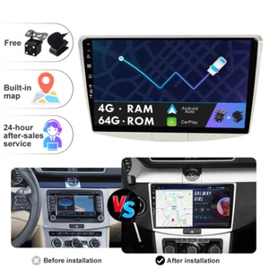 4+64GB Autoradio Per VW Passat B7 B6 Magotan CC 2011-2015 GPS Navigatore Carplay - Foto 1 di 13