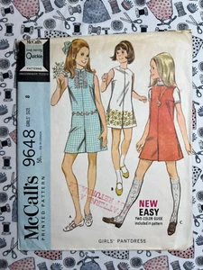 McCall's Sewing Pattern 9648 Girls' Pajamas Size 8 Cut Complete - Picture 1 of 3