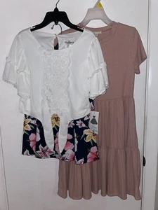 NWT Rare Editions Girl's Size 16 Outfit Floral Skirt White Top Mauve Dress Large - Picture 1 of 6