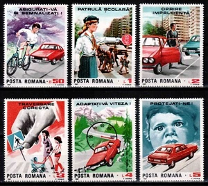 Romania 1987, Mi#4411-16, Sc#3495-3500, traffic safety, cars, MNH! - Picture 1 of 1
