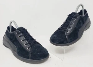 Propet Womens Oxford Suede Lace Up Flats Shoe Black Size 7 D - Picture 1 of 8
