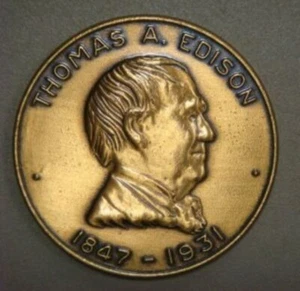 Thomas Edison 1847-1931 Festzug des Lichts Medaille im Plastiketui - Bild 1 von 2