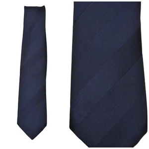 BHS VINTAGE 60s Skinny Tie Striped Mod Scooter Necktie 1960s Dark Blue - Picture 1 of 5