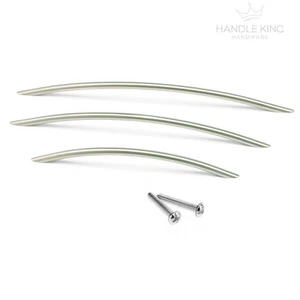Bow Cabinet Handle Satin Finish 128mm, 192mm & 288mm for Kitchens, Wardrobes etc - Picture 1 of 4
