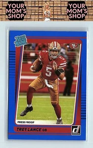 2021 Donruss #254 Trey Lance Press Proof Blue RC - Picture 1 of 2