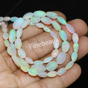 Collana Perline Opale Naturale Pepite Sfaccettate Pietra Preziosa Etiope Fuoco Pepita Regalo - Foto 1 di 8