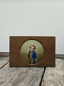 1800’s Antique Reverse On Glass Painting Hinterglasmalerei Russian Bath Humorous - Picture 1 of 3