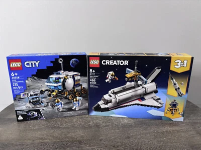 LEGO NASA Space Lunar Roving Vehicle & 3-in-1 Space Shuttle (60348 & 31117) -NEW - Image 1 of 4