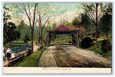1908 Scene in Grant Park Atlanta Georgia GA Antique Posted Postcard - Image 1 of 2