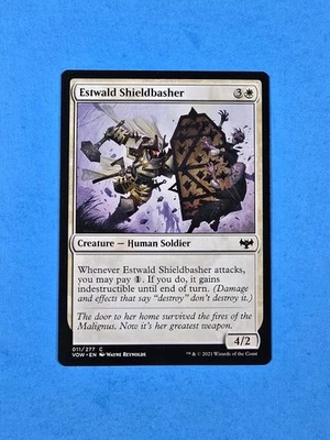 1x Estwald Shieldbasher Creature Human Soldier Crimson Vow Mtg Magic Card 11 - Image 1 of 2
