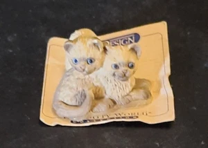 ITTY BITTY WORLD BY UNITED DESIGN 2 KITTEN FIGUR 1986 AUF ORIGINALKARTE - Bild 1 von 4