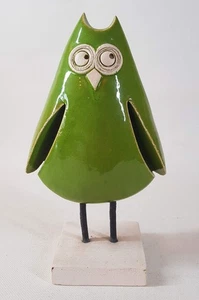 Modern Design Hand-Sculptured 7" Inch Ceramic Owl by AnkaChristoDesigns Glasgow - Picture 1 of 10