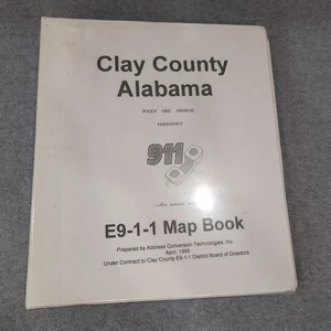 Clay County Alabama E911 Kartenbuch 1995 Notfall sehr detaillierte Karten Lineville - Bild 1 von 5