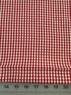 RED & WHITE CHECKED FABRIC LIGHTWEIGHT 44" W X 34" L, SEWING CRAFTS - Image 1 of 2