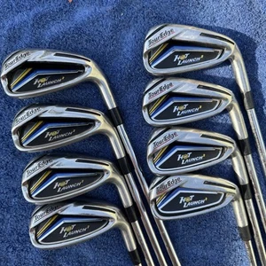 Tour Edge Hot Launch 2 Iron Set 4-PW AW Stiff KBS Tour 90 Steel Extended +1” - Picture 1 of 10