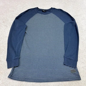 Volcom T-Shirt Men’s Blue Gray Striped Long Sleeve Size Medium - Picture 1 of 11