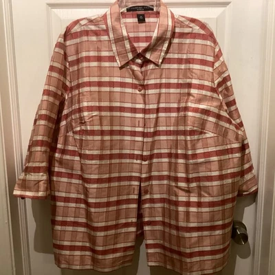 Blusa mujer Josephine Chaus talla 20 ~100 % seda rubor texturizado ~ nueva con etiquetas Foto 1 de 4