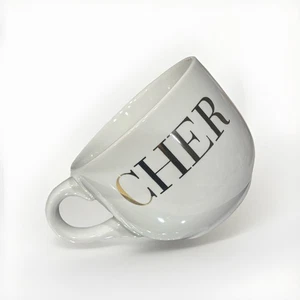 Taza CHER de gran tamaño cerámica Gold Believe 16 oz Latte Cappuccino Tour coleccionable - Imagen 1 de 6