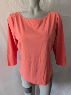Top para mujer Talbots melocotón manga 3/4 cuello redondo talla M Foto 1 de 4