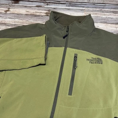 The North Face 男式软壳夹克全拉链卡其色橄榄绿色中号 — 第 1/4 张图片