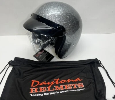 Daytona Crusier Motorcycle Helmet Silver Flake Medium DOT FMV6S 218 New Tags. - Image 1 of 4
