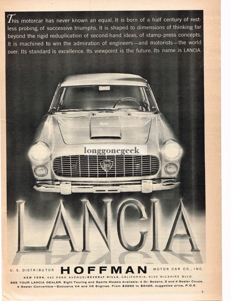 Lancia Flamina 1960 coche automóvil anuncio vintage  Foto 1 de 1