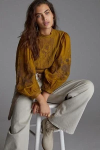 Nueva con etiquetas Anthropologie $148 Blusa de Encaje Bordada Talla Pequeña - Imagen 1 de 5
