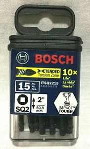 BOSCH 15 PIECE IMPACT TOUGH 2” SQUARE #2 / ROBERTSON POWER DRILL BITS # ITSQ2215 - Bild 1 von 6