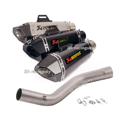 For Kawasaki Ninja ZX10R 2008-2020 Exhaust System Mid Pipe Slip On Black Muffler - Изображение 1 из 4