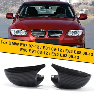 For BMW E90/E91 LCI 328i 323i 335i 2009-2011 Pair Glossy Black Mirror Covers Cap - Picture 1 of 10