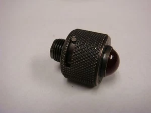 (1) 160-0111-203 RED FROSTED CONVEX 15/32 WATERTIGHT BLACK NICKEL PMI CAP NOS - Picture 1 of 4
