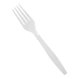 White Polystyrene Heavyweight Fork, 7", box - Picture 1 of 1