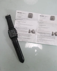 Reloj de pulsera vintage negro grande Eclipse grabación de voz sin usar - Imagen 1 de 5