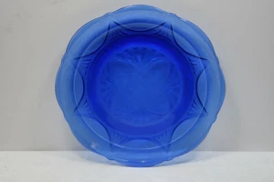 Royal Lace 8-1/2" Luncheon Plate, Blue Depression Glass, Hazel Atlas Vintage - Picture 1 of 3