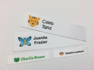 Personalisierte Namensetiketten mit vollfarbigem Motiv Tiger Schmetterling Natur Tierwelt zum Einnähen - Bild 1 von 5