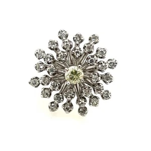 Retro Gold 0.75 Carat Natural Round Single Cut Diamond Cocktail Ring Circa 1950 - Picture 1 of 10