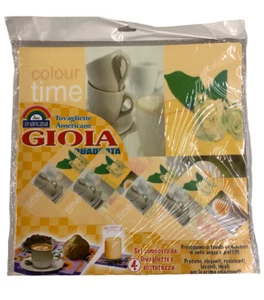 SET 4 TOVAGLIETTE AMERICANE COLAZIONE IN PVC GIALLE CON 4 SOTTOTAZZA CM 30X30 - Imagen 1 de 1