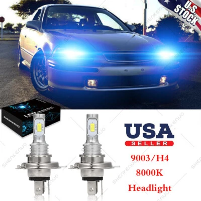 For HONDA CIVIC 1992-2003 - 8000K Led Headlight Bulbs High/Low Beam Kit Ice Blue - Image 1 of 4