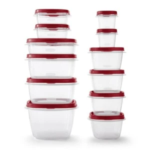 Rubbermaid EasyFindLids 24 Piece Food Storage Containers Variety Set, Red - Picture 1 of 8