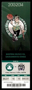 Boston Celtics vs. Sacramento Kings February 7, 2014 Ticket Stub - Picture 1 of 2