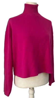 Suéter polar Zara para mujer cuello falso novio talla grande rosa mediano NUEVO Foto 1 de 4