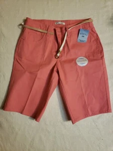 Bermuda Casual Shorts NWT Lee Riders Perfect Mid Rise Salmon Pink Sz 8 - Picture 1 of 10